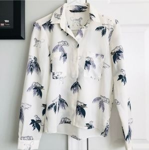 Zara Jaguar print button down size M